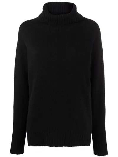 Drumohr Roll Neck Cashmere Jumper In Black