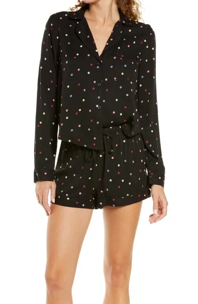 Rails Kellen Front Button Short Pajama Set In Rainbow Dots