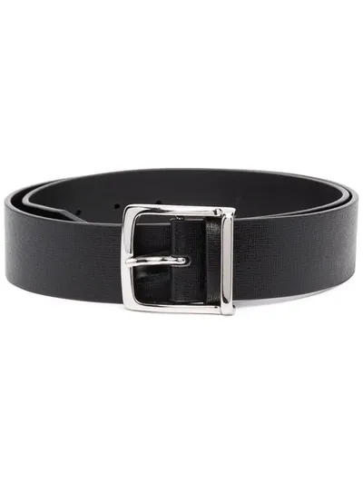 Philipp Plein Buckled Leather Belt In Schwarz