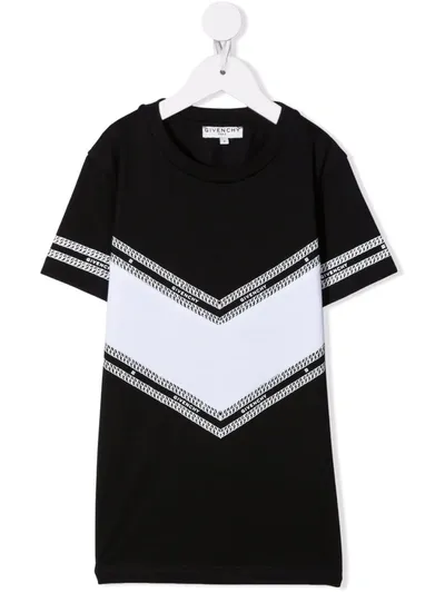 Givenchy Kids' Logo-print Panelled T-shirt In Black