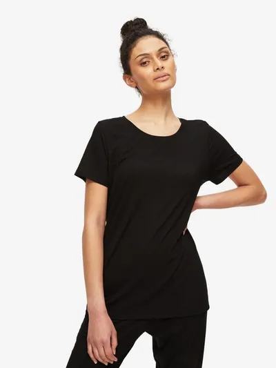 Derek Rose Women's T-shirt Lara Micro Modal Stretch Black