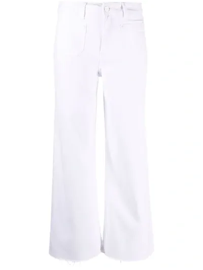 Paige Cropped Straight-leg Trousers In White