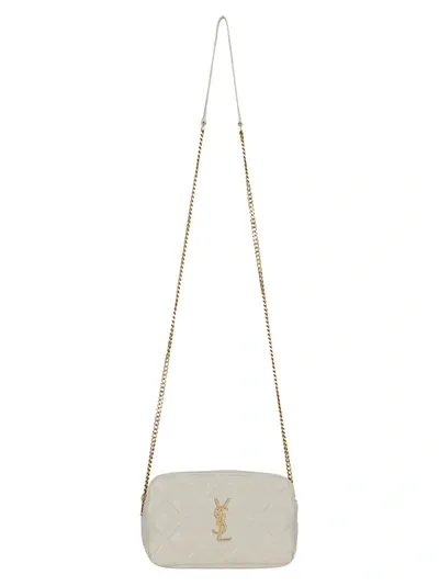 Saint Laurent Becky Quilted Leather Camera Cross-body Bag In Cream