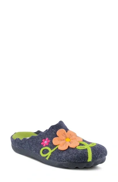 Flexus By Spring Step Posie Scuff Slipper In Navy