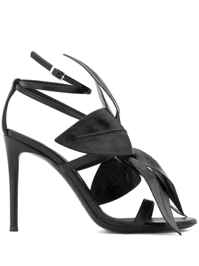 Giuseppe Zanotti Lilium Floral-embellished Stiletto Sandals In Schwarz