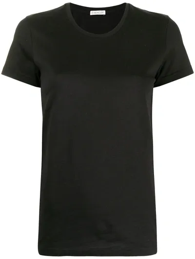 Moncler Cotton Short-sleeve Tonal Logo T-shirt In Black