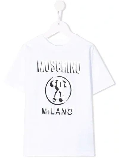 Moschino Kids' Logo-print Cotton T-shirt In White