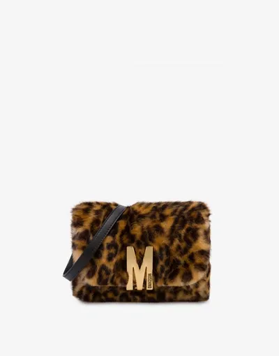 Moschino Leopard M Shoulder Bag In Beige