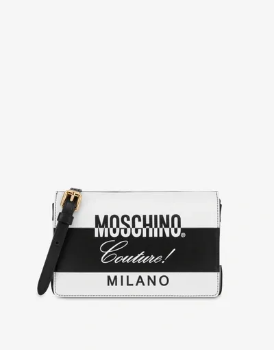 Moschino Calfskin Black & White Shoulder Bag