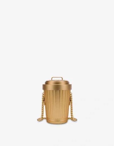 Moschino Gold Trash Can Shoulder Bag