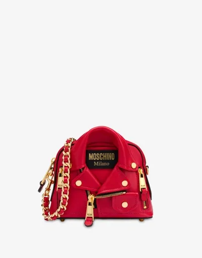 Moschino Biker Shoulder Bag In White