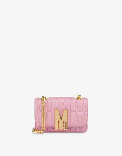 Moschino Mini Quilted M Bag With Shoulder Strap In White