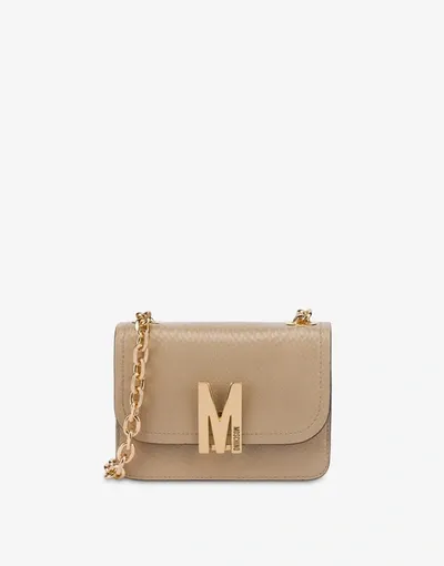 Moschino M Bag With Python Print In Beige