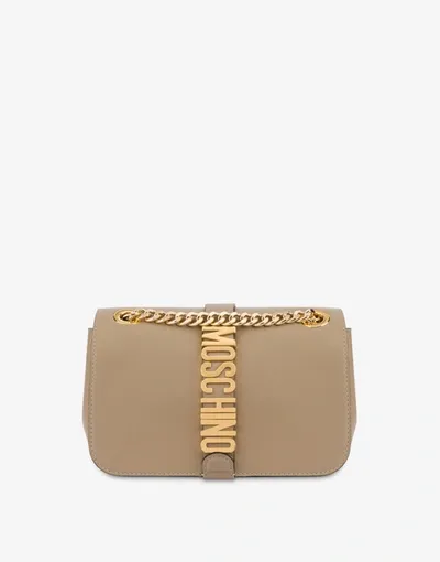 Moschino Belt Shoulder Bag In Beige