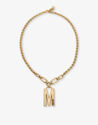 Moschino Necklace With M Charm In Gold