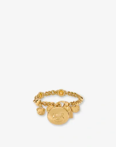 Moschino Teddy Charms Bracelet In Gold