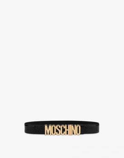 Moschino Belt With Python Print In Black