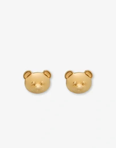 Moschino Teddy Bear Earrings In Gold