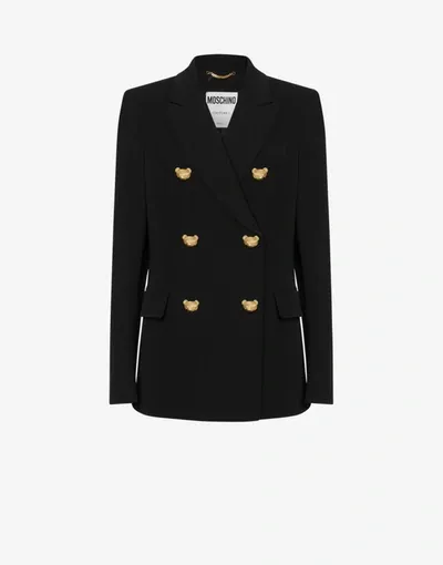 Moschino Teddy Buttons Double-breasted Jacket In Black