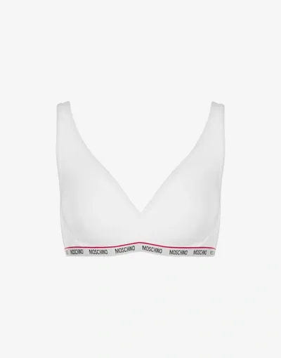 Moschino Mini Elastic Stretch Bra In White