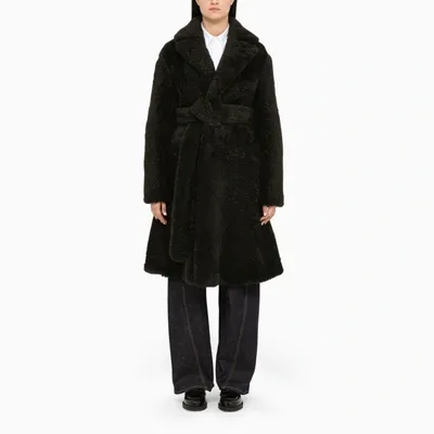 Bottega Veneta Dark Green Shearling Coat