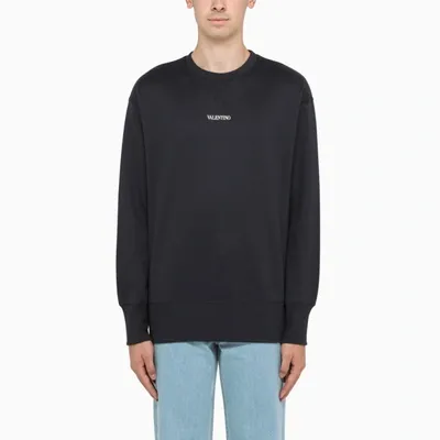 Valentino Blue Navy Logo-print Sweatshirt