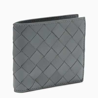 Bottega Veneta Grey Intreccio Weave Wallet