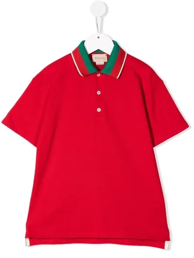 Gucci Kids' Short-sleeved Polo Shirt In Red