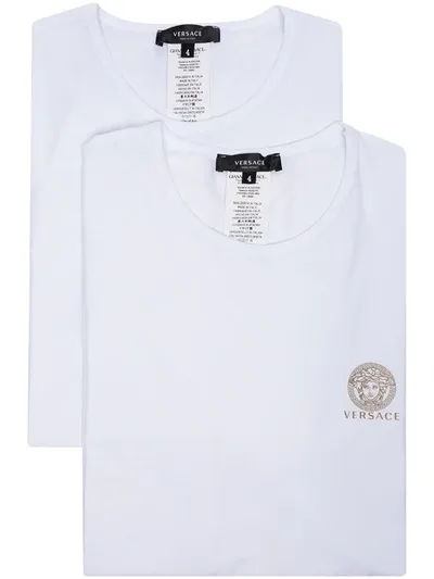 Versace Medusa Crest Set Of Two T-shirts In White