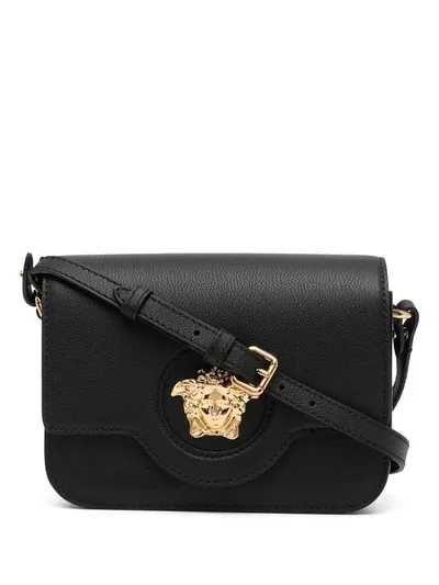 Versace Small La Medusa Shoulder Bag In Black