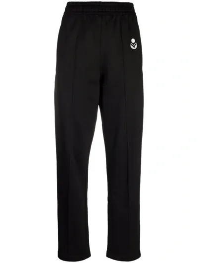 Isabel Marant Étoile Inaya Embroidered-logo Trackpants In Nero