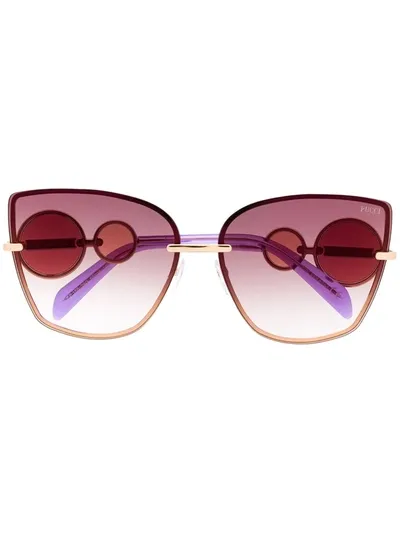 Emilio Pucci Butterfly Frame Sunglasses In Braun