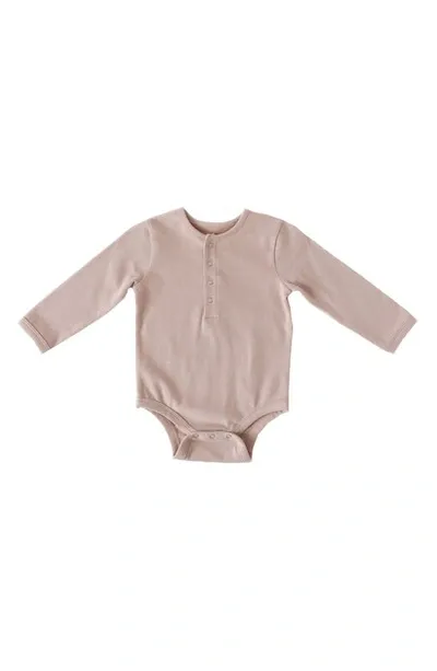 Pehr Kids' Essential Long-sleeve Organic Cotton Romper In Pale Pink