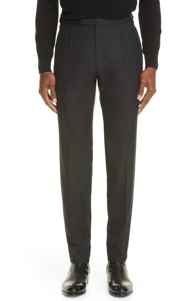 Ermenegildo Zegna Achillfarm Merino Wool Trousers In Black