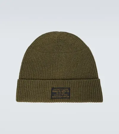 Rrl Knitted Stretch-cotton Watch Cap In Green