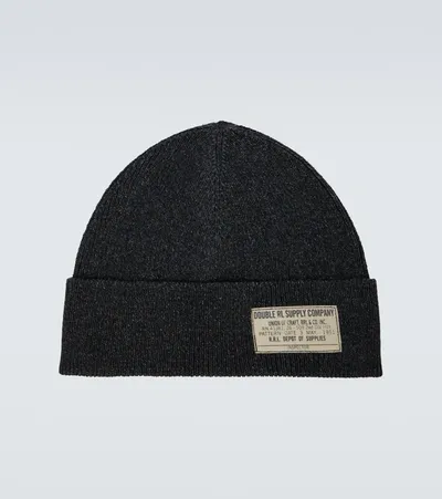 Rrl Ribbed Mélange Cotton Beanie In Blue