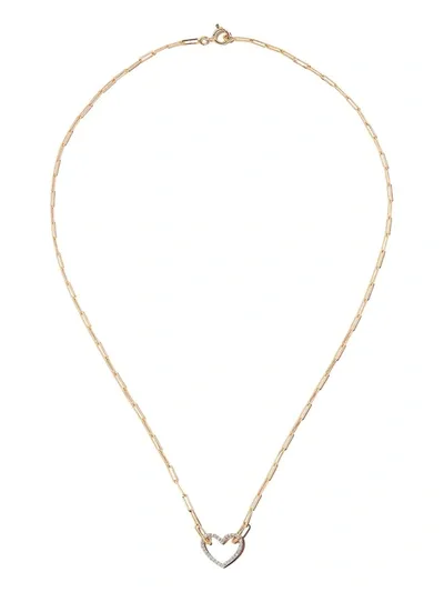 Yvonne Léon 18k Yellow Gold Diamond Heart Chain Necklace