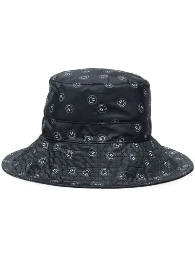 Ganni Graphic-print Recycled-polyester Bucket Hat In Phantom