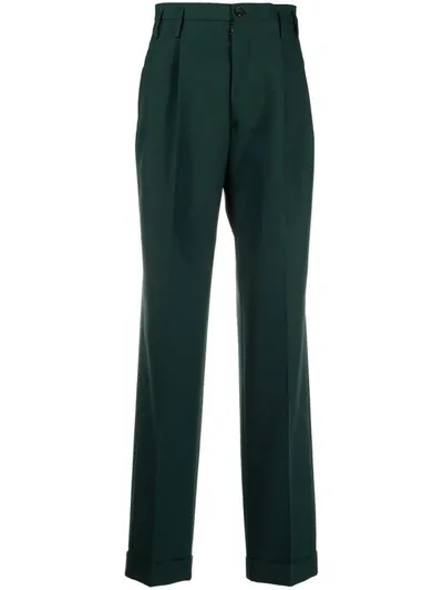 Maison Margiela High-waist Straight Trousers In Green