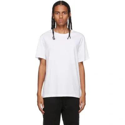 Moncler White Flocked Graphic T-shirt In 001 White