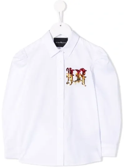 John Richmond Junior Kids' Logo-embellished Shirt In White