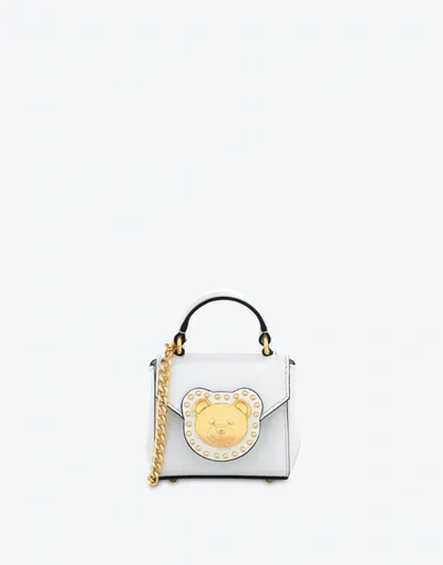 Moschino Teddy Studs Micro M Bag In White