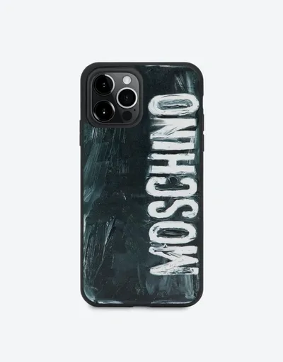 Moschino Iphone 12 Pro Max Painting Cover In Black