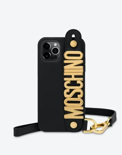 Moschino Lettering Logo Iphone 12/12 Pro Cover In Black