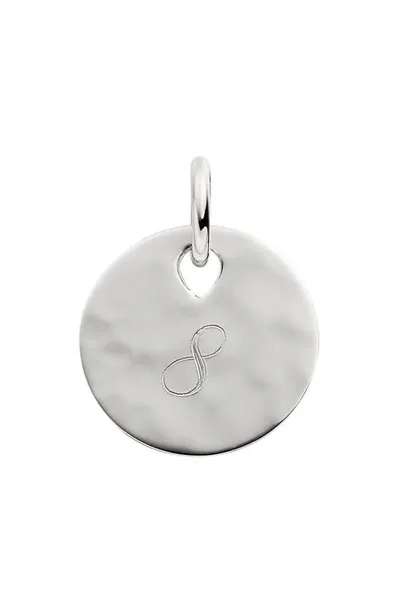 Monica Vinader Engravable Hammered Pendant Charm In Silver