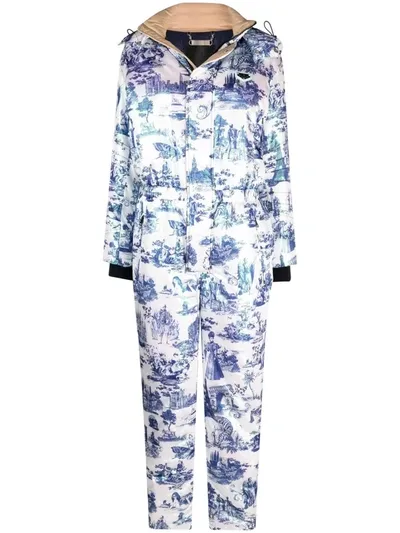 Philipp Plein Graphic-print Ski Jumpsuit In White