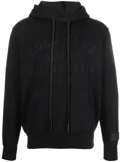 Autry Appliqué-logo Drawstring Hoodie In Black