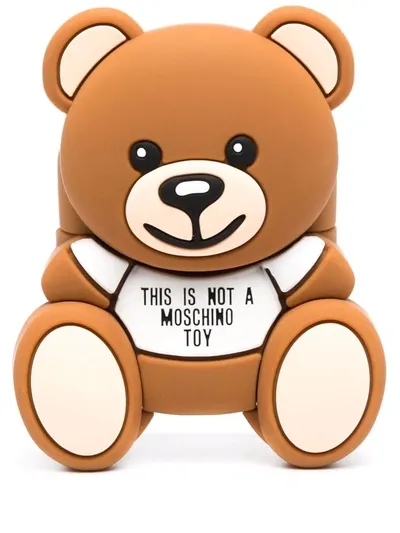 Moschino Brown Teddy Bear Airpods Case In Caramel