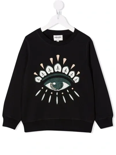 Kenzo Embroidered-logo Sweatshirt In 黑色