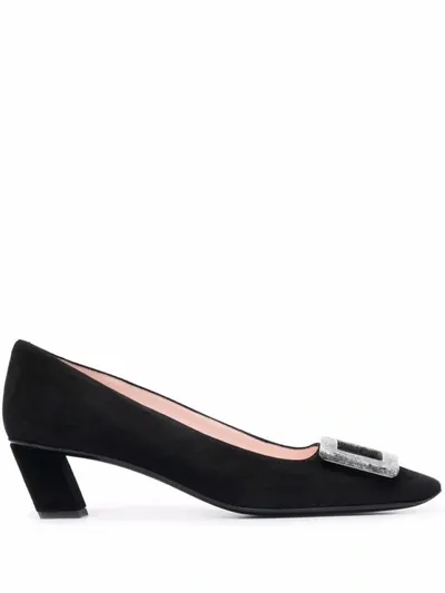 Roger Vivier Belle Vivier Granite Buckle Pumps Black